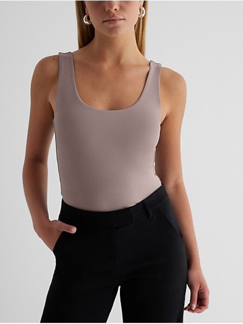 EXPRESS Body Contour High Compression Scoop Neck Bodysuit Women’s Size Medium